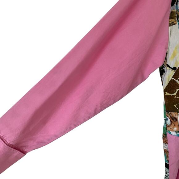 Johnny Handsome Comic Pink Graphic Men's Shirt Embellished Size XL Snap Button - Picture 2 of 11